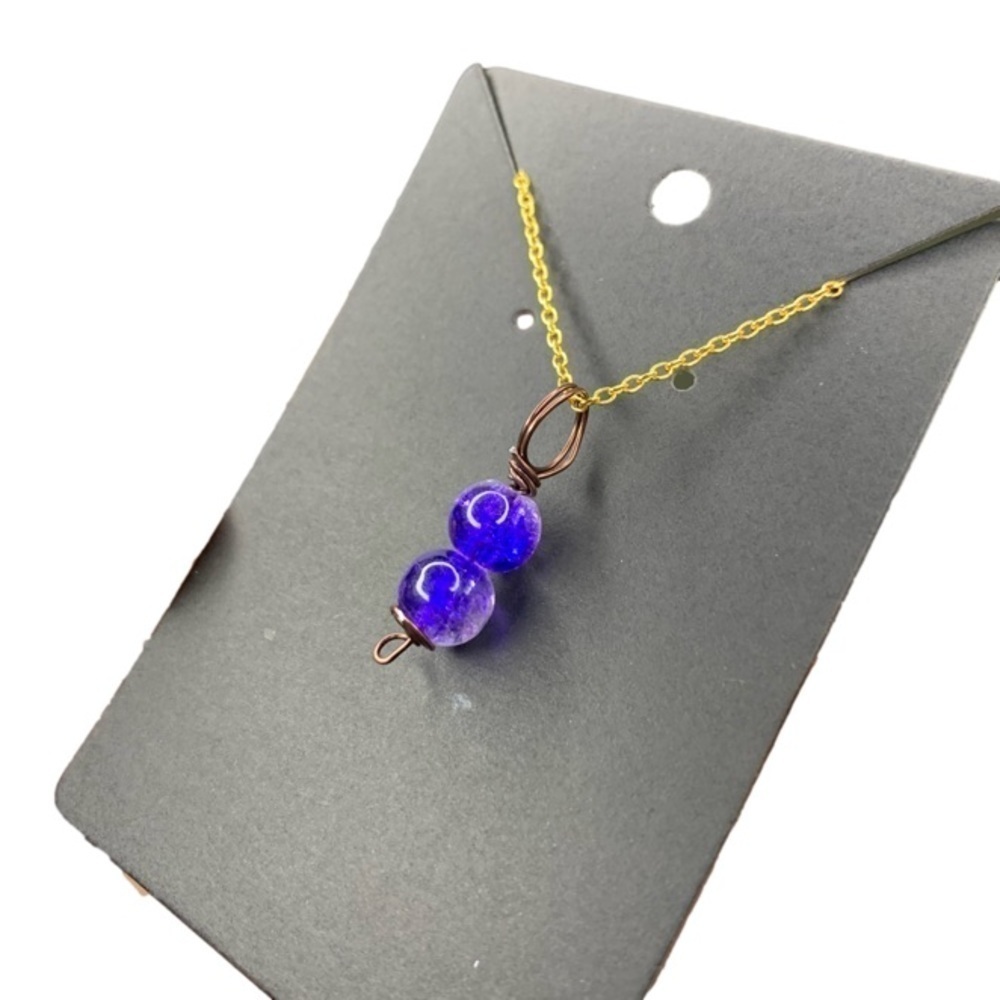 blue glass handmade necklace